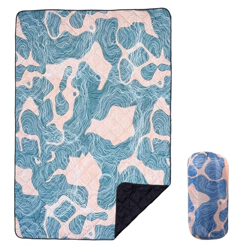 Waterproof Outdoor Blanket, 79" x 55" Large Packable Picnic Blankets, Foldable Picnic Mat for Park, Lawn, Grass, Beach, Concert (Abstract Line) - color: Abstract Line