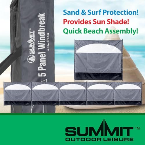 Windbreaker Wind Privacy Screen Camping Blocker 5 Panel Garden Beach Wind Shield 5ft High x 27.4ft Long (Stone Grey) - color: Stone Grey