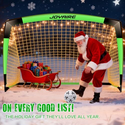 Pro-Grade Kids Backyard Soccer Goal, Tear-Resistant 5-Layer Polyester Soccer Net & 10mm Poles for Maximum Durability, 4x3ft/6x4ft/7x5ft, Pop Up Portable Soccer Training Equipment Set with Size 4 Ball - size: 4 ft x 3ft, style: Green Black