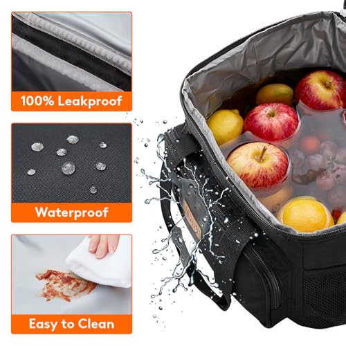Lifewit Large Lunch Bag, Insulated Lunch Box, Soft Cooler Cooling Tote for Adult Men Women, Black 24-Can (15L) - color: Black, size: Large(15L)