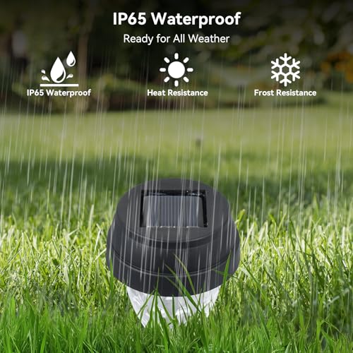 ELUTENG Solar Ground Lights 8 Pack Solar Lights Outdoor Waterproof Auto On Off Solar Garden Lights Landscape Lighting for Outside Patio Pathway Yard Lawn Driveway Deck Step Walkway, Colorful Lanterns