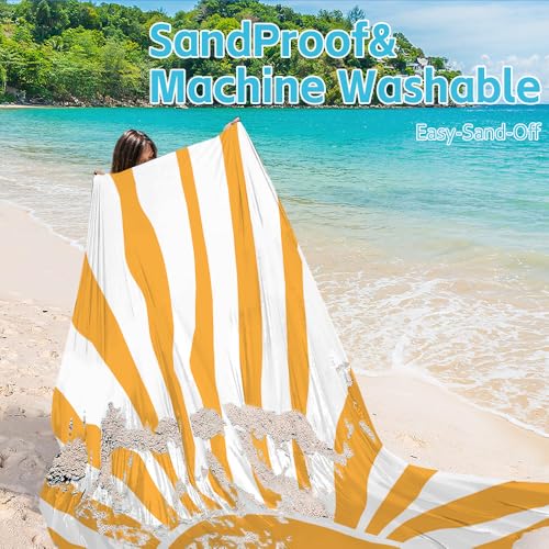 Beach Blanket Waterproof Sandproof Oversized Extra 110" * 118"/ 9 * 10 Ft Sand Free Beach Mat with Stakes, Storage Bag - Essentials for Outdoor Beach, Picnic,Quick Drying Durable - color: Sun, size: 9x10 FT (1～8 Person)