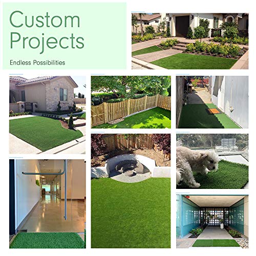 5 x 5 Feet Artificial Grass Mat for Lawn/Deluxe Realistic Synthetic Turf Rug [Thick Carpet of Fake Grass Patch Pads for Outdoor, Landscaping, Pets, Dogs, Puppy Potty, and Backyard]