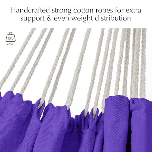 PNAEUT Double Hammocks for Outside, Replacement Outdoor Tree Hammock for Indoor Patio Porch Garden (Purple, Medium) - color: Purple, size: Medium