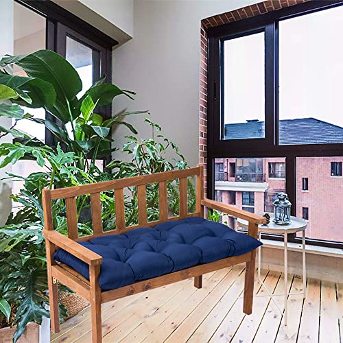 Srutirbo Waterproof Outdoor Bench Cushion, 48"x20", Swing Cushion Patio Furniture Cushions 3 Seater, for Garden Patio Furniture Lounger Bench (Navy Blue, 48x20 in) - color: Navy Blue