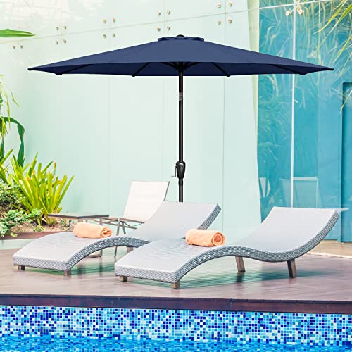 Simple Deluxe 9' Patio Umbrella Replacement Canopy Only Outdoor Table Market Yard Umbrella Replacement Top Cover with 8 Ribs, Dark Blue - color: Dark Blue Canopy Only, size: 9ft