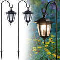 Dynaming 2 Pack Solar Hanging Lights Outdoor, Solar Powered Garden Decorative Lanterns with 2 x 38 Inch Shepherd Hooks, Waterproof Landscape Lighting for Lawn Patio Yard Pathway Driveway, Warm White - size: 2 Pack