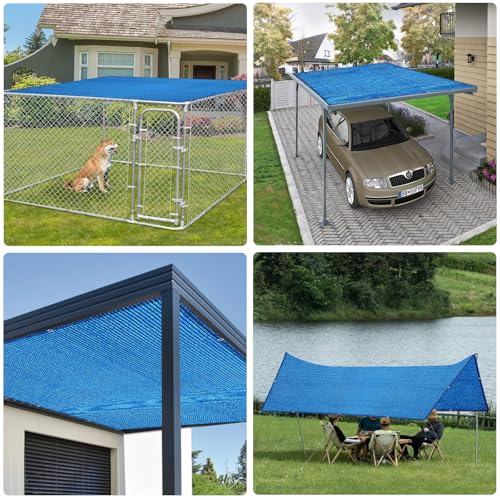 2' x 4' Blue Sun Shade Sail Straight Edge with Grommets UV Block & Water Permeable Canopy Cover for Patio, Garden, Backyard, Yard & Outdoor - color: Blue, size: 2' x 4'