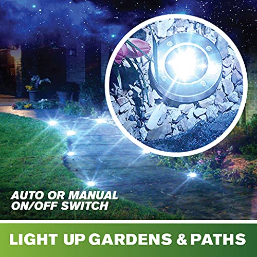 Bell+Howell Disk Lights Solar Weatherproof LED Outdoor, As Seen on TV 4 Pack - size: 4 Count (Pack of 1)