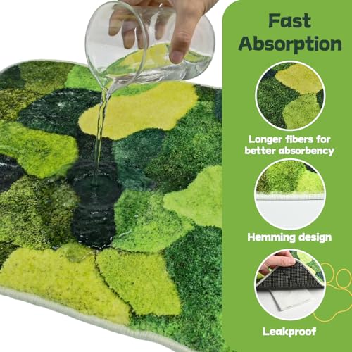 Washable Pee Pads for Dogs, 30" x 17" Faux Moss Reusable Puppy Pads for Dog Potty Training, Durable Absorbent Leakproof Dog Grass Pad for Crate Couch Car Seat Pet Bed Home Indoor Use