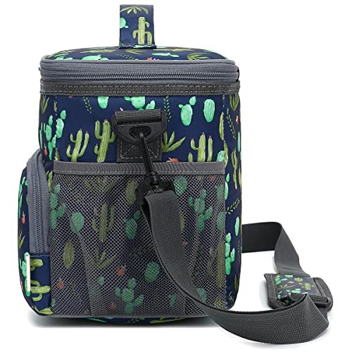 GYEUKHAM Insulated Reusable Lunch Bag Adult Large Lunch Box for Women and Men with Adjustable Shoulder Strap,Front Zipper Pocket and Dual Large Mesh Side Pockets,Cactus - color: Cactus