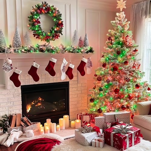 JMEXSUSS 600 LED Christmas String Lights Outdoor, Red and Green Lights Clear Wire, Christmas Twinkle String Lights Plug in for Tree Xmas Decorations - color: Red and Green, size: 600 LED