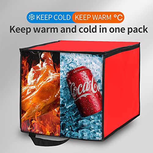 Bodaon Insulated Pizza Delivery Bag, 16" x 16" x 14" Pizza Warmer Bags for Carry Hot, Commercial Delivery Bag, Food Warmers for Parties, Pizza Pack Insulation, Pizza Carrier, Red, 1-Pack - color: Black