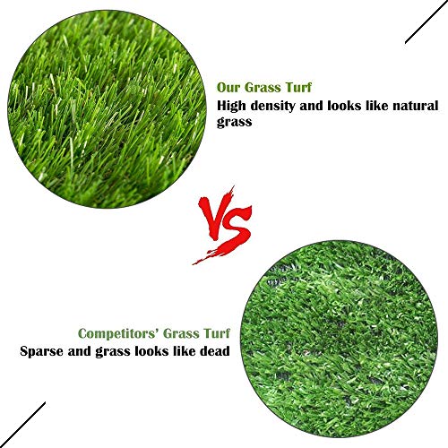 Artificial Grass Turf Lawn, 6Feet X 66Feet Realistic Indoor Outdoor Garden Balcony Decor Landscape Synthetic Fake Grass Pet Rug Carpet - size: 6' x 66'