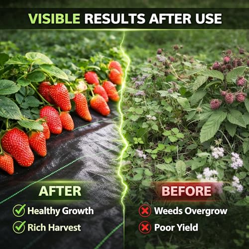 Weed Barrier Landscape Fabric Heavy Duty，Garden Fabric Weed Barrier，Black Mulch for Landscaping, Weed Blocker Fabric Garden Bed Cover Garden Supplies (1.3ft x 100ft) - size: 1.3ft x 100ft