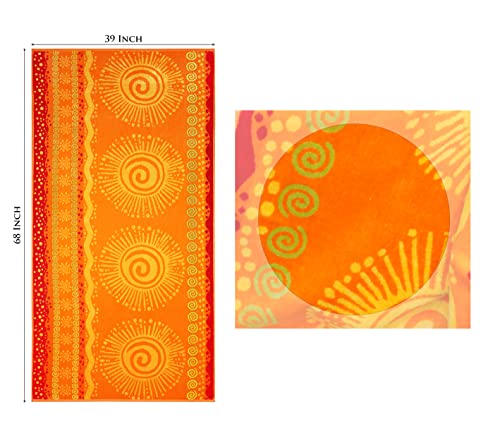 COTTON CRAFT Oversized XL Beach Towel 39 x 68-2 Pack - 100% Cotton Velour - Big & Huge - Pool Picnic Bath Towels - Jacquard Terry Thick Plush Super Soft Luxury - 450 GSM - Sunshine Orange Yellow - color: Sunshine Orange Yellow, size: 2 Pack - 39x68
