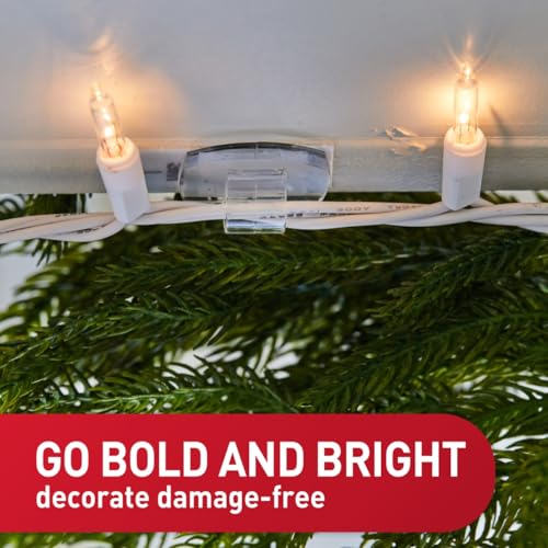 Command Outdoor Light Clips, 20 Clear Clips and 24 Command Strips, Damage-Free Hanging Outdoor Light Clips with Weather Resistant Strips, Wall Clip for Hanging Outdoor Lights and Cable Management - size: 20 Clips