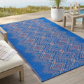 Fab Habitat Outdoor Rug - Waterproof, Fade Resistant, Crease-Free, Reversible - Premium Recycled Plastic - Boho Southwestern - Large Patio, Deck, Sunroom, Camping, RV - Jodhpur - Multi Blue - 6 x 9 ft - color: Jodhpur - Blue, size: 6' x 9' (Rectangular)