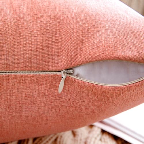 MIULEE Pack of 2 Decorative Outdoor Solid Waterproof Throw Pillow Covers Spring Valentine Faux Linen Garden Farmhouse Cushion Cases for Patio Tent Balcony Couch Sofa 16x16 Inch Blush Pink - color: Blush Pink, size: 16" x 16" (Pack of 2)