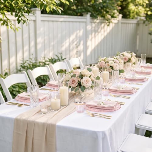DaYammi 175 Pcs Pink Plastic Plates Dinnerware Set (25 Guests), Pink Disposable Plates, Hammered Party Platos Set Include Dinner Platos, Dessert Plates, Cups, Cutlery for Mother's Day Party - color: Clear Pink, size: 175 Pcs