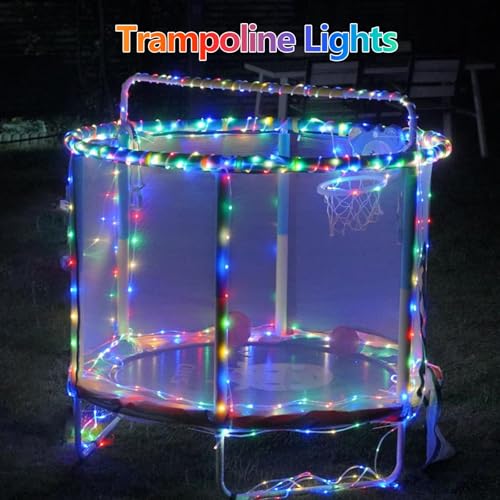 YEGUO Solar Rope Lights Outdoor Waterproof, 66ft 200 LED Multicolor String Lights, 8 Modes Fairy Lights in Clear Thin Tube - color: Multicolor