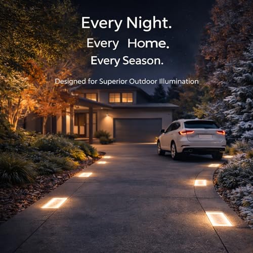 SHONELIGHTING 4x8″ Solar Ground Lights Outdoor, IP67 Waterproof & Super Bright 3500K, In-Ground Recessed LED for Path, Walkway, Driveway, Paver, Landscape & Garden (Warm White, 6 Pack)