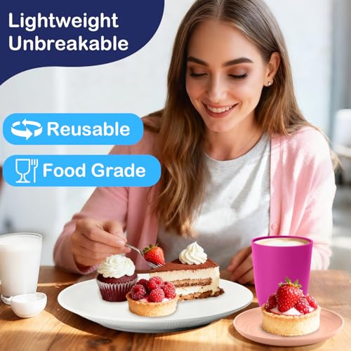 Wheat Straw Dinnerware Sets 40 PCS Bowl and Plate Sets With Cup Dishes Set for 8 Unbreakable Dish Sets Microwave Safe Plates Dinner Bowls Drinking Glasses With 4 Color - Flower Color - color: Flower Color, size: 40 PCS