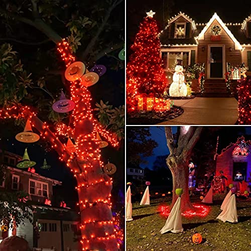 2-Pack Connectable Christmas Lights Outdoor, Total 164FT 400LED Christmas String Lights Waterproof with 8 Modes & Timer, Green Wire Twinkle Lights for Xmas Tree Decorations Outdoor Indoor, Red - color: Red
