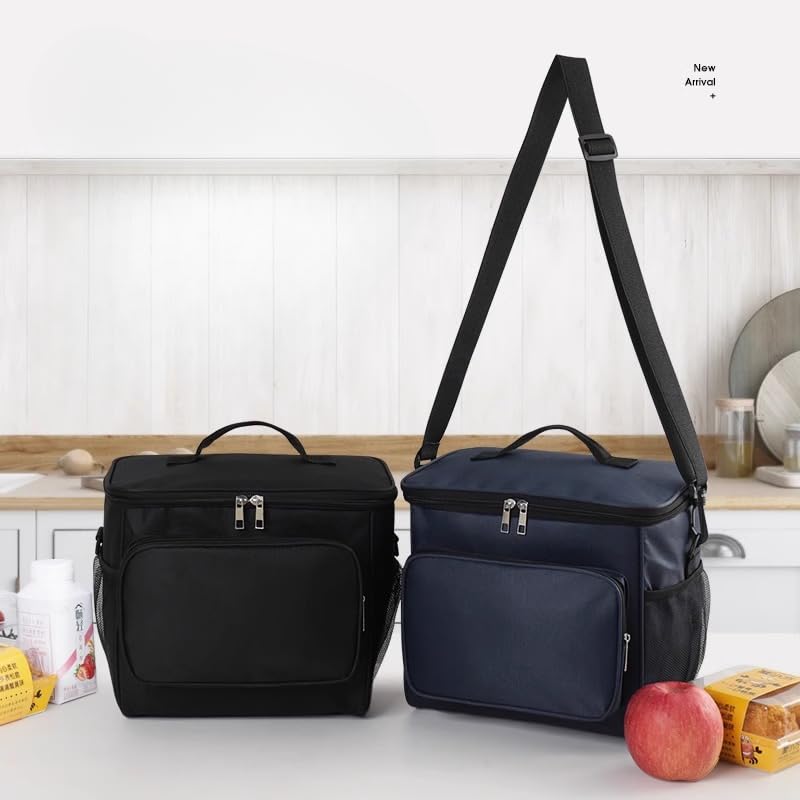 Insulated Picnic Bag Reusable, 2024 Updated Outdoor Gear Insulated Cooler Bag Collapsible Portable Picnic Basket Cooler, for Hot Or Cold, Picnic, Food Delivery, 10.63 * 7.09 * 9.25 Inch (Dark Blue) - color: Dark Blue