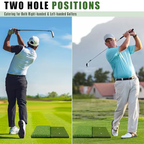 Premium Golf Hitting Mat, 10mm Foam Padding with Rubber Backing Golf Mat, Golf Practice Mat for Indoor and Outdoor Training - style: Large Dual-Turf Mat