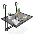 Tangkula Outdoor Folding Hanging Table, 5 Height Adjustable & Foldable Space Saving Railing Serving Table, Width from 1.5 inch to 4 inches, Suitable for Patio, Balcony and Deck - size: 24” x 19” x 24"-32.5”