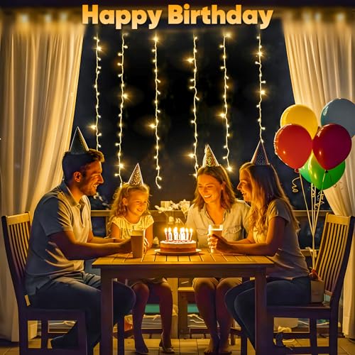 suddus Curtain Lights for Bedroom, 90 Led Hanging String Light Outdoor, Fairy Curtain Lights Indoor for Christmas, Dorm, Wall, Backdrop, Window, Wedding, Party, Birthday Decor, Warm White - color: Warm White, size: USB-90 LED