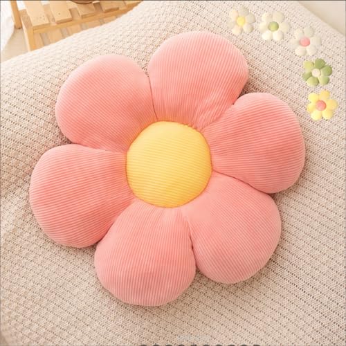 LEHU Flower Pillow, Flower Shaped Seating Cushion -Cute Daisy Pillow for Girls Tweens Room Decor Flowe Floor Pillow for Reading and Lounging Comfy (Pink petals-23'') - color: Pink Petals, size: 23''