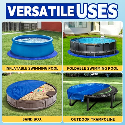 RAINDEWAY 8FT Pool Liners,Swimming Pool Ground Cloth,Multipurpose Round Tarp for Under Pool,Easy to Fold Pool Liner Pad for Above Ground Pool Mat Protector Pad Prevents Punctures Pool,Durable,Blue - size: 8ft