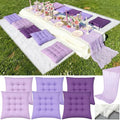 Extra Large Outdoor Picnic Blanket with Table Runner and Floor Pillow Cushion for Picnic Wedding Birthday Baby Shower Backyard(91 x 71'',Purple,6-Person) - color: Purple