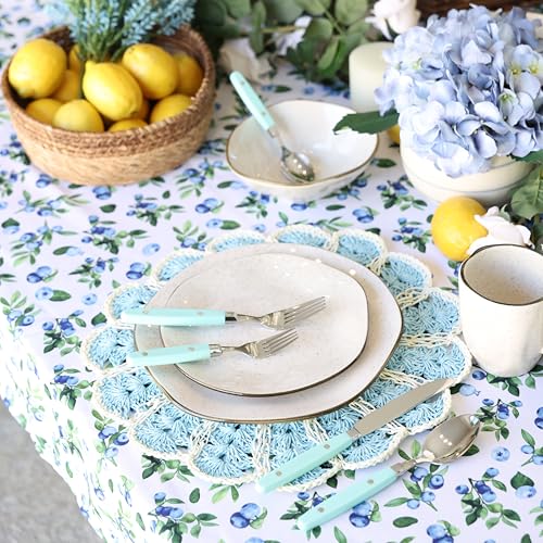 ANNOVA Silverware Set, Retro/Rivet Colorful Stainless Steel Tableware Kitchen Flatware Set Utensils, Includes Dinner Knives, Forks, Spoons, Salad Forks & Dessert Spoons (Turquoise, 20 Pieces) - color: Turquoise, size: 20 Pieces