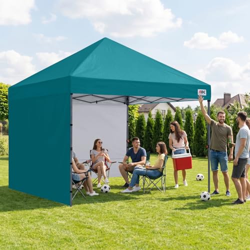 ABCCANOPY Easy Pop up Canopy Tent with 2 Sidewalls for Outdoor Sun Blocking or Rain Protection,10x10, Turquoise - color: Turquoise, size: 10x10