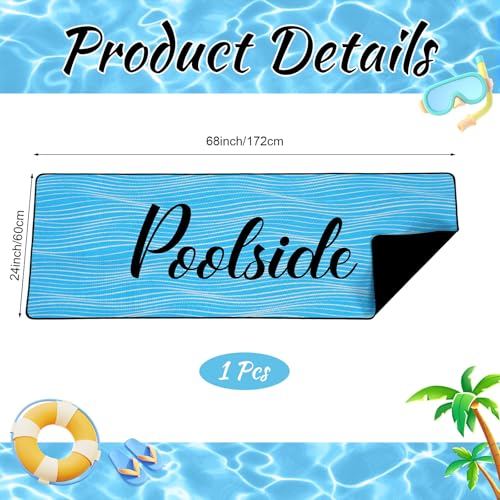 Tinideya Pool Mat Poolside Non Slip Mat Walk Pool Deck Mats Rugs for Floor Outdoor Rubber Mats with Drainage Outdoor and Indoor Dock Safety(Blue,23.62" X 67.72") - color: Blue, size: 2' x 6' (Rectangular)
