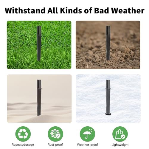 8 Pcs Solar Light Stakes Replacement (Fit for Inner Diameter 0.6inch),Reinforced Ground Spikes,ABS Plastic Lights Stakes, Ideal for Solar Pathway Lights Garden Torch Lights,Christmas Lights - size: 0.57-0.6 inch