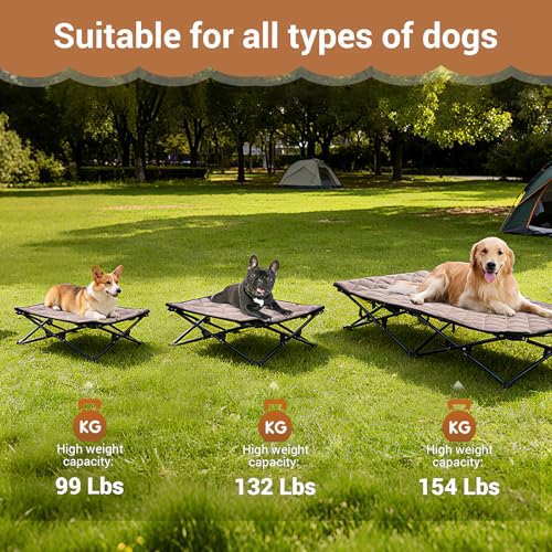 KingCamp Elevated Dog Bed for XL Dogs, Outdoor Raised Cooling Pet Cot Bed with Washable Breathable Mesh & No-Slip Feet Perfect for Camping, Backyard, Indoor Use (XL, Black) - size: X-large