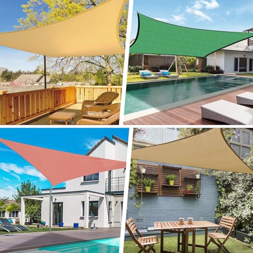 Sun Shade Sail Canopy, 8'x 10' Rectangle 95% UV Block Shade Cover for Outdoor, Backyard Patio, Lawn, Garden, Sandbox Carpor Sand - color: Sand, size: 8' x 10'