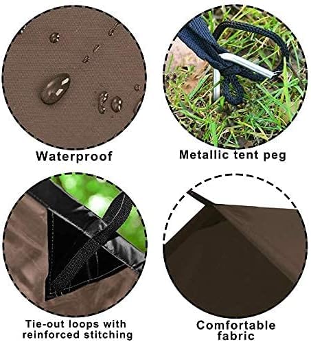 KALINCO Tent Tarp, Picnic Mat Camping Tarp Tent Hammock Tarp, pu Waterproof Camping tarp Tent Rain Fly Picnic Mat Survival Shelter Sunshade - color: Coffee, size: 10X16.5FT