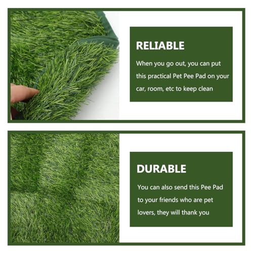 POPETPOP Pet Pee Pad, Artificial Reusable Fake Grass Pee Pad, Washable Pet Training Toilet Mat for Indoor/Outdoor Dogs Puppy Training - Easy to Clean (23"X18")
