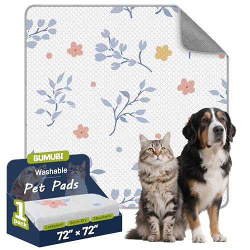 Washable Dog Pee Pads - Absorbent Reusable Puppy Training Pads, Waterproof Leak - Proof & Non - Slip for Crate Whelping Potty Training 72x72 (Pack of 1) - color: Light Gray Multicolor, size: 72x72in(Pack of 1)