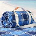 Waterproof Beach Blanket Picnic Outdoor Camp Mat Towel Family Beach Trip Essentials Summer Vacation Must Have Travel Accessories Lake Day Necessities Stuff Thing Need Gear Gift Supplies Item Gadget - color: Plaid Navy