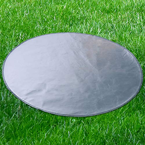 Fire Pit Mat, Round Grill Mat for Ground, Patio, Deck, Lawn, Outdoor or Campsite Protection Ember Mat Pad Silver (24‘’x24‘’) - size: 24‘’x24‘’
