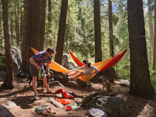 KAMMOK: Roo Double Hammock | Made from Strong & 100% Recycled Water Resistant Ripstop Fabric | Comfortable, Packable, Lightweight (Lifetime Adventure Grade Warranty), Midnight Blue - color: Midnight Blue, size: Roo Double