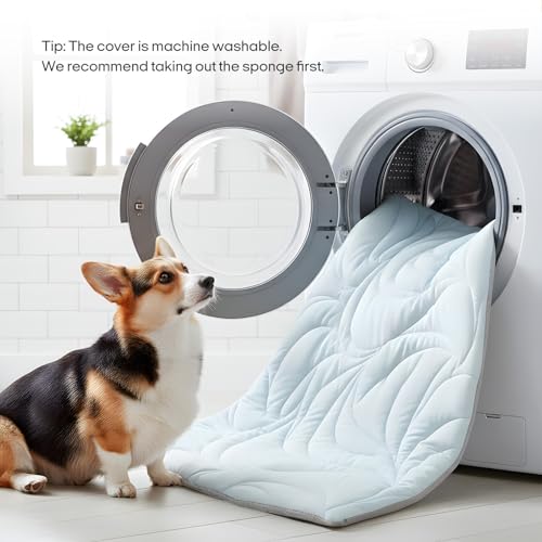 Vagascape Dog Cooling Mat New 5.0 Version Built-in Ice Pack, Long-Lasting Cool 6-8h, 35" x 27" Ultra Thick Soft Vine Pattern Pet Cooling Mat, Washable Foldable Large Cooling Pad for Indoor Outdoor - size: L