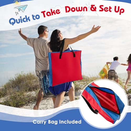 COSTWAY Giant 4-in-a-Row Game with Storage Carry Bag, Jumbo 4-to-Score Game w Chess, Quick Release Slider for Kids Adults, Indoor Outdoor Backyard Connect Game Set (Blue&Red) - color: Blue&red