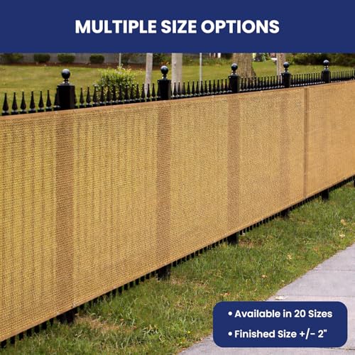 Tarps Now 20' x 40' Tan Mesh Tarp Heavy Duty - 6.8 oz Knitted HDPE - 75% Shade Cloth for Garden, Backyard, Patios - Brass Grommets - UV Resistant Breathable Privacy Screen, Sun Shades Outdoor Patio - size: 20' X 40'